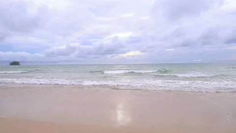 Phuket beach sea, View of beach sea on sun light in the summer. At Karon Beach,  Stock Footage 198669646
