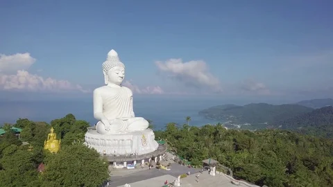 Phuket  big Buddha viewpoint can see around Phuket island 库存影片 82612665