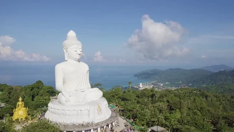 Phuket  big Buddha viewpoint can see around Phuket island Stock-Footage 82613132