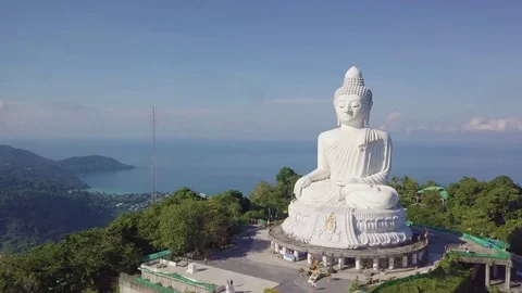 Phuket  big Buddha viewpoint can see around Phuket island Stock-Footage 82613287
