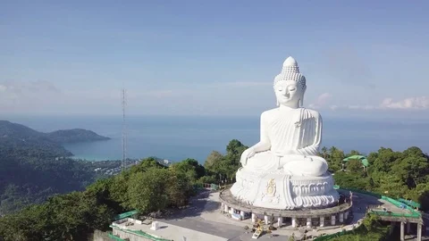 Phuket big Buddha viewpoint can see around Phuket island 库存影片 82613395
