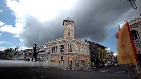 Phuket Clock towet in old Town. Video stock 120158857