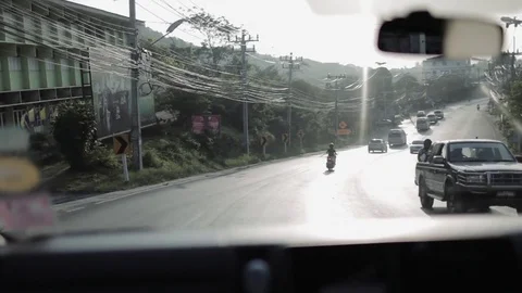 Phuket driving in trafffic Stock Footage 78649000