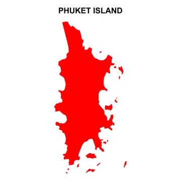 Phuket island map symbol shape, travel web flat concept icon vector illustrat Stock Illustration