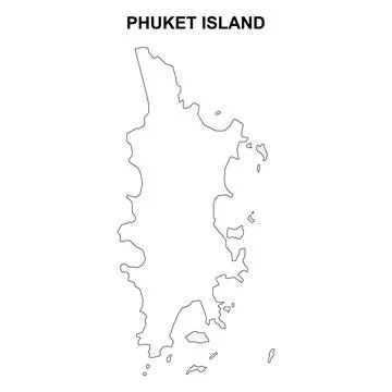 Phuket island map symbol shape, travel web flat concept icon vector illustrat Stock Illustration