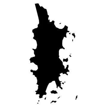 Phuket island map symbol shape, travel web flat concept icon vector illustrat Stock Illustration