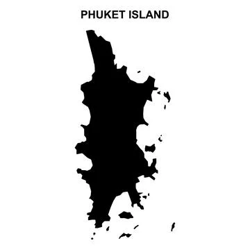 Phuket island map symbol shape, travel web flat concept icon vector illustrat Stock Illustration