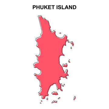 Phuket island map symbol shape, travel web flat concept icon vector illustrat 스톡 일러스트