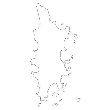 Phuket island map symbol shape, travel web flat concept icon vector illustrat Stock Illustration