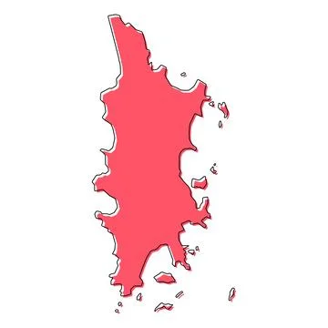 Phuket island map symbol shape, travel web flat concept icon vector illustrat Stock Illustration