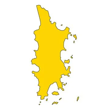 Phuket island map symbol shape, travel web flat concept icon vector illustrat Stock Illustration