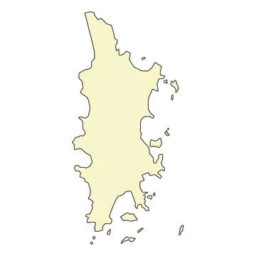 Phuket island map symbol shape, travel web flat concept icon vector illustrat Stock Illustration