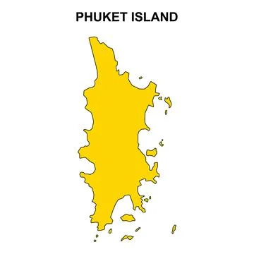 Phuket island map symbol shape, travel web flat concept icon vector illustrat Stock Illustration