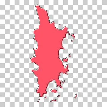 Phuket island map symbol shape, travel web flat concept icon vector illustrat Stock Illustration