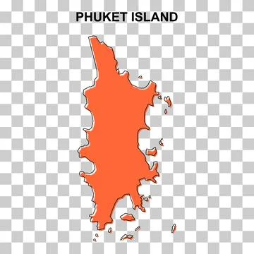 Phuket island map symbol shape, travel web flat concept icon vector illustrat Stock Illustration