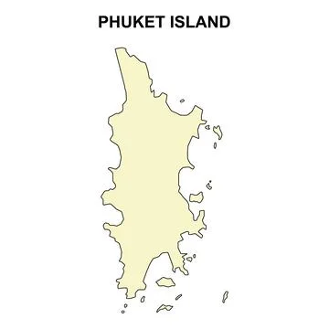 Phuket island map symbol shape, travel web flat concept icon vector illustrat Illustrazione stock