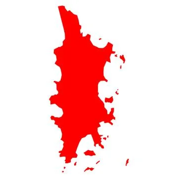 Phuket island map symbol shape, travel web flat concept icon vector illustrat Ilustração Stock