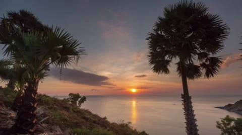 Phuket island observation deck sunset panorama 4k time lapse thailand Stock Footage 61868779
