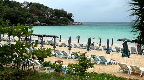 Phuket Island, Tropical Paradise, Beautiful Kata Beach in Amazing Thailand Stock Footage