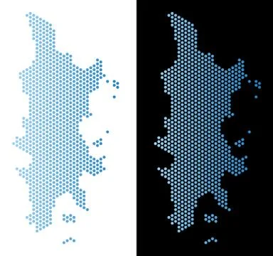 Phuket Map Hex-Tile Scheme Illustrazione stock