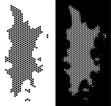 Phuket Map Hex-Tile Scheme イラスト素材