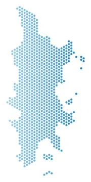 Phuket Map Hexagonal Mosaic Stock Illustration