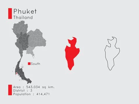 Phuket Position in Thailand Stock Illustration