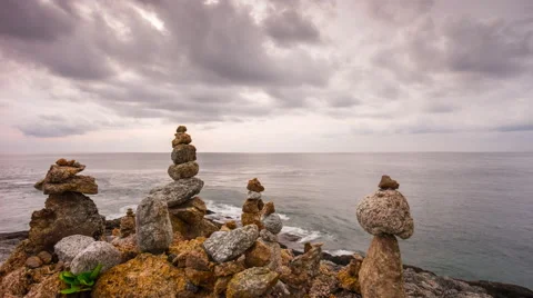 Phuket sunset view point bay monument sea panorama 4k time lapse thailand Stock Footage 66544318