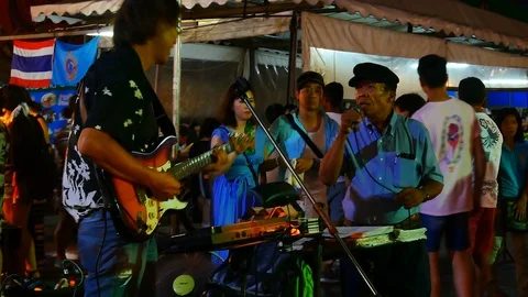 PHUKET , THAILAND AUG 2018 :Phuket Night Walking Street. Located in Phuket Ol Stock Footage 93697553
