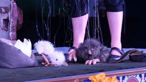 PHUKET THAILAND - NOVEMBER 6:String puppet show on the walking street Stock Footage 44323787