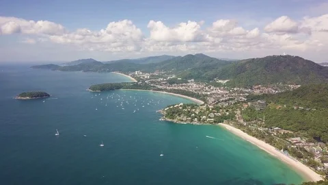 Phuket view point to kata noi beach,kata beach,karon beach 库存影片 83203602