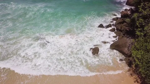 Phuket view point to kata noi beach,kata beach,karon beach at phuket thailand 库存影片 84683778