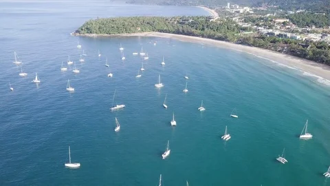 Phuket view point to kata noi beach,kata beach,karon beach at phuket thailand 库存影片 85588758