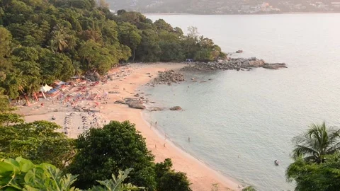 Phuket View Point at Leam Sing Beach Located in Phuket Province, Thailand. Stock Footage 136277247