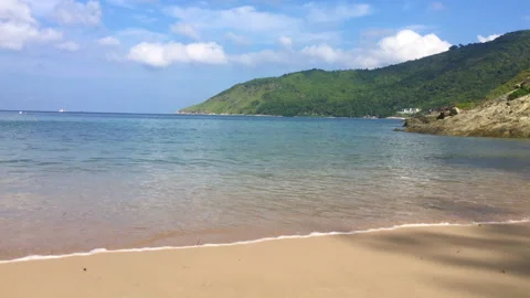 Phuket Yanui Beach no Waves Stock Footage 139728025