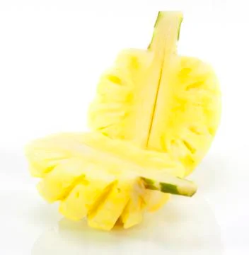 A phulae pineapple on white plate , local thailand pineapple Stock Photos
