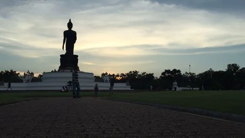 Phutthamonthon Buddhist park. Stock Footage 83907303
