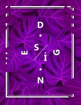 Phylodendron violet pattern Stock Illustration