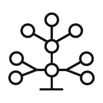 Phylogenetic tree icon mark in filled style Illustrazione stock