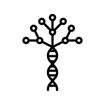 Phylogenetic Tree Icon Set Evolutionary Diagram Illustrations for Biology a.. 스톡 일러스트