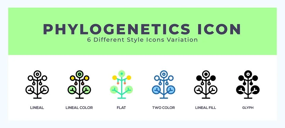 Phylogenetics icon set. vector illustration. Stock Illustration