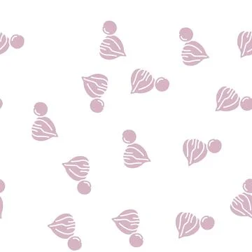 Physalis autumn glyph seamless pattern Stock Illustration