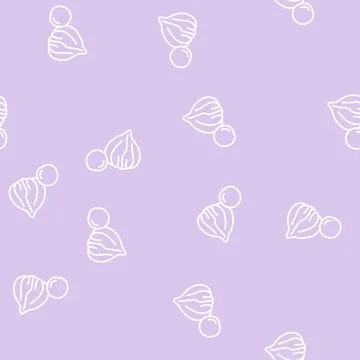 Physalis autumn line seamless pattern イラスト素材