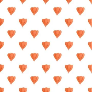 Physalis lantern berries seamless pattern on white background Stock Illustration