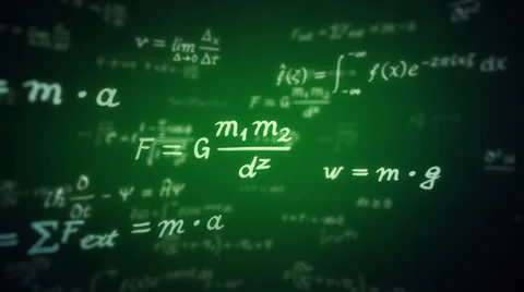 Physic formulas.  360. Loopable. Green. Stock-Footage 24789598