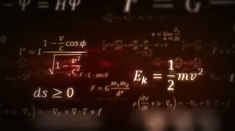 Physic formulas. 360. Red. Loopable. Stock Footage