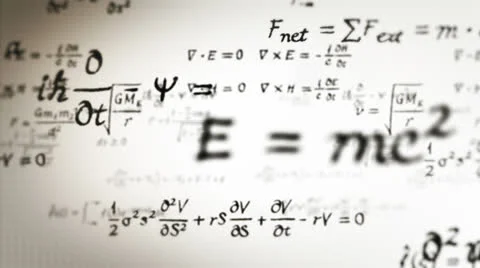 Physic formulas. Loopable. Dolly in. Black and White Stock Footage 23197129