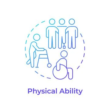 Physical ability blue gradient concept icon Stock Illustration