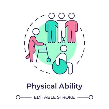 Physical ability multi color concept icon Stock Illustration