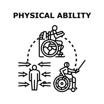 Physical ability overcoming challenges and achieving active lifestyle Stock Illustration